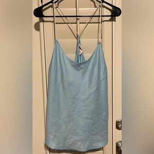 Victoria’s Secret | Satin Racer Back Blue Leopard Print Sleep Tank